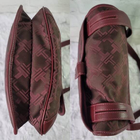 TUMI Signature Burgundy Canvas Messenger Bag - Picture 4 of 10